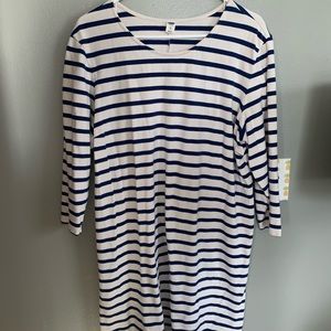 Stripped white and navy blue dress